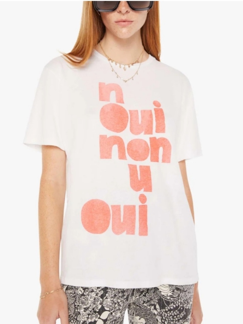 Mother The Rowdy Cotton Graphic t shirt in oui non color EUC Size XL